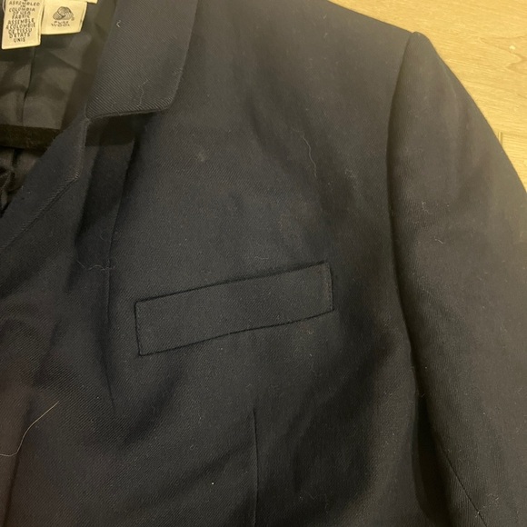 Vintage 80s 90s Talbots 100% Pure Wool Shell Black Blazer Size 4 Petites - Picture 7 of 8